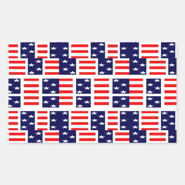 Amerika Rechteckiger Aufkleber (Vorderseite)