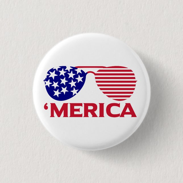 Amerika Red White Blue Sonnenbrille Button (Vorderseite)