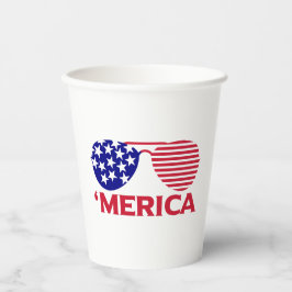 Amerika Red White Blue Sonnenbrille Pappbecher