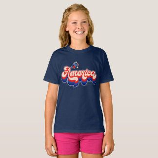 Amerika Retro Stars Kinder T-Shirt