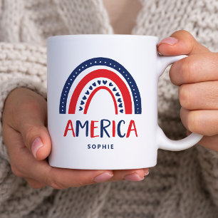 Amerika Rot-Weiß und Blauer Regenbogen Kaffeetasse