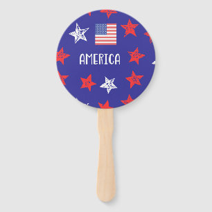 AMERIKA Rote weiße und blaue Sterne und Flagge Fächer