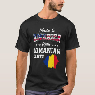 Amerika Rumänien Teile Rumänien Karte USA Flaggena T-Shirt