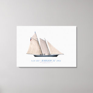 Amerika-Schalenyacht "Amerika 1851", tony Leinwanddruck