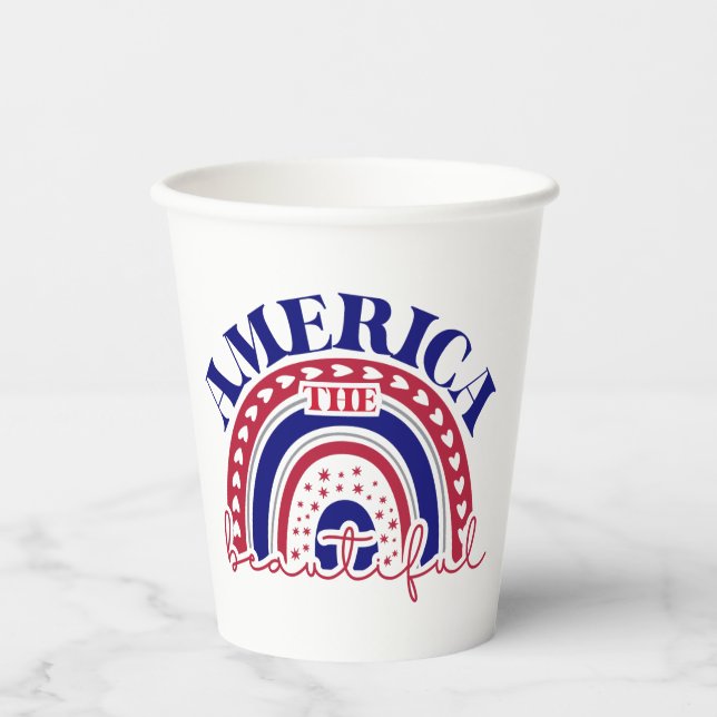 Amerika Schöner Regenbogen Pappbecher (Vorderseite)