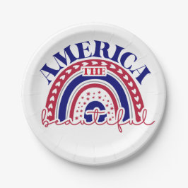 Amerika Schöner Regenbogen Pappteller