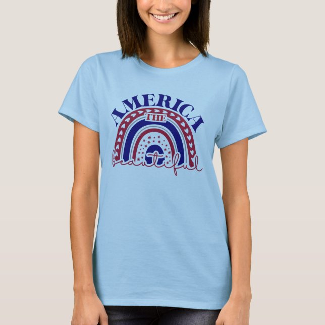 Amerika Schöner Regenbogen T-Shirt (Vorderseite)