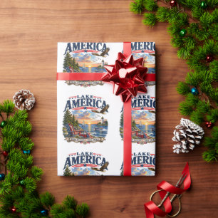 Amerika-Seeleopard Patriotischer Adler Geschenkpapier