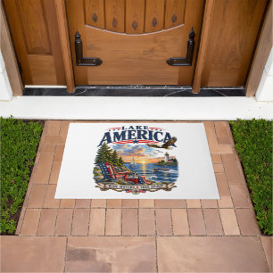 Amerika-Seeleopard Sonnenuntergang Patriotischer A Fußmatte
