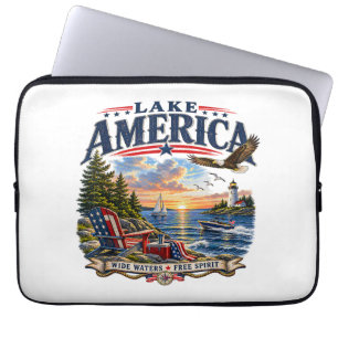 Amerika-Seeleopard Sonnenuntergang Patriotischer A Laptopschutzhülle