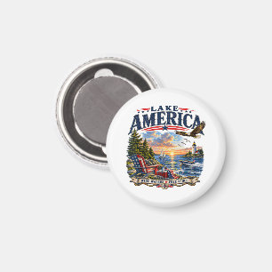 Amerika-Seeleopard Sonnenuntergang Patriotischer A Magnet