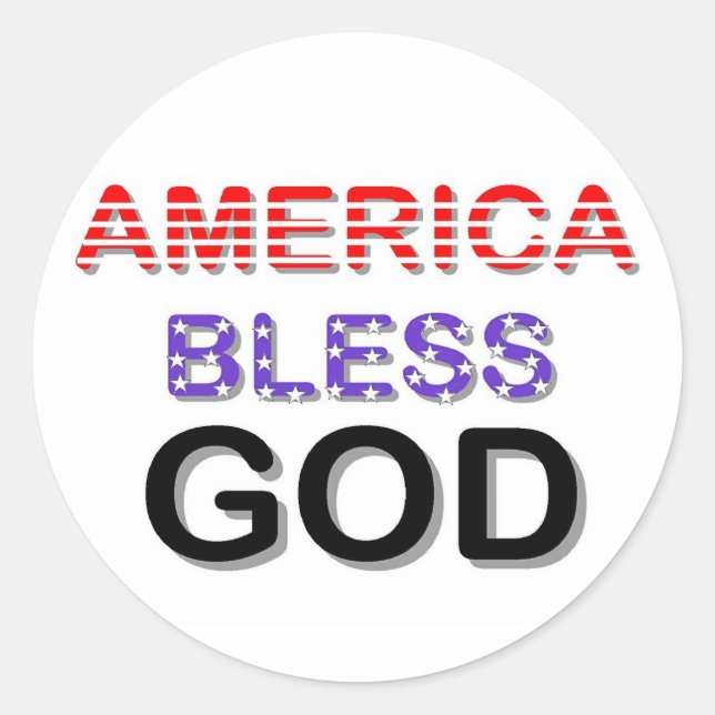 Amerika segne Gott Runder Aufkleber (Vorderseite)