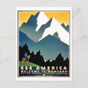 Amerika sehen, willkommen in den Montana-Bergen, V Postkarte