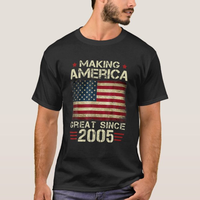 Amerika seit 2005 Vintage Geschenke 18. T-Shirt (Vorderseite)