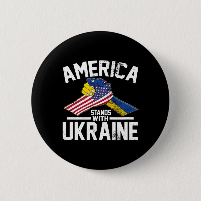 Amerika steht hinter der Ukraine Ukrainisch-Amerik Button (Vorderseite)