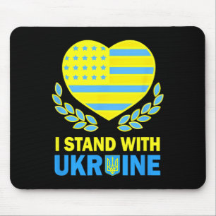 Amerika Steht Mit Ukraine-Shirt Ukrainisch Usa Fla Mousepad