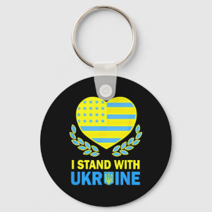 Amerika Steht Mit Ukraine Shirt Ukrainisch Usa Fla Schlüsselanhänger