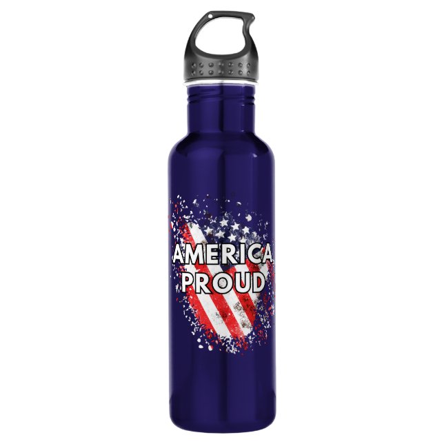 Amerika stolz - Patriotische Wasserflasche Edelstahlflasche (Vorderseite)