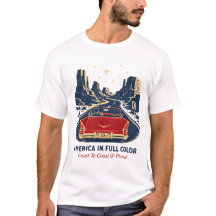 Amerika-T-Shirts in Vollfarbe