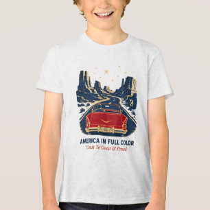Amerika-T-Shirts in Vollfarbe Tri-Blend Shirt