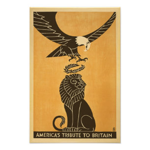 Amerika-Tribut zu Propaganda Großbritanniens WWI Fotodruck