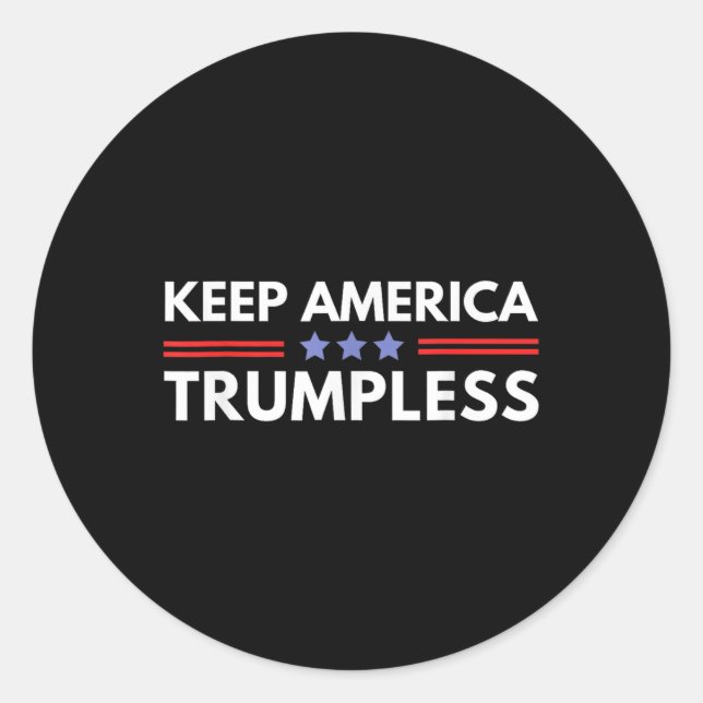 Amerika Trumlos Funny Anti Trump 2024 Pro-Demokrat Runder Aufkleber (Vorderseite)