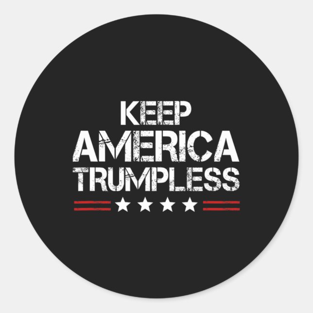 Amerika Trumpless - Funny Anti Trump Mens & amp; W Runder Aufkleber (Vorderseite)