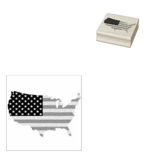Amerika und Flagge Tinte-Briefmarke Gummistempel