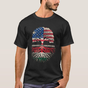 Amerika und Ungarn Landesflagge Wurzeln Ungarisch T-Shirt