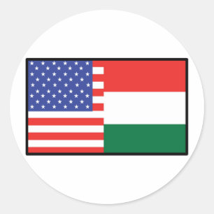 Amerika Ungarn Runder Aufkleber