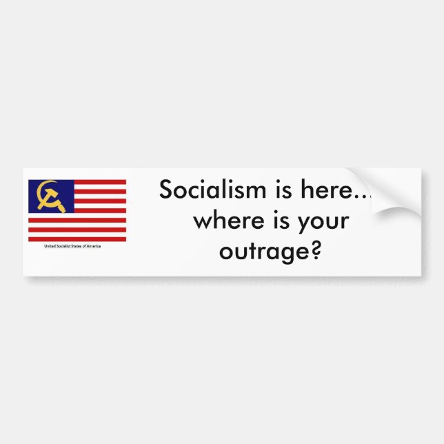 Amerika unter BHO, Sozialismus ist hier…. wo… Autoaufkleber (Vorne)