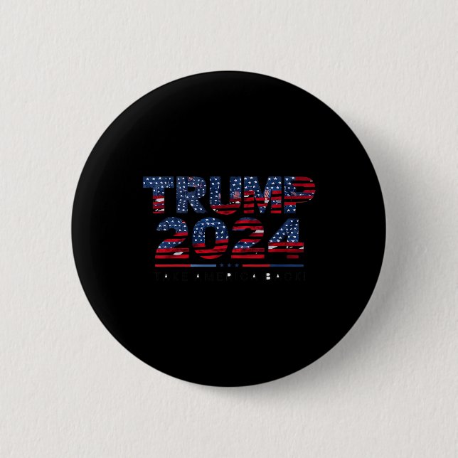 Amerika unterstützt US-Flagge 4. Juli Donald Trump Button (Vorderseite)