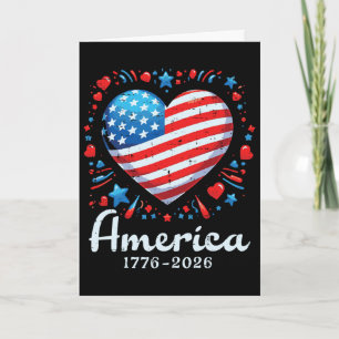 Amerika Us Flagge Herz 1776 2026 250. Jubiläum Karte