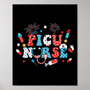 Amerika USA Feuerwerk Picu Picu Krankenschwester F Poster