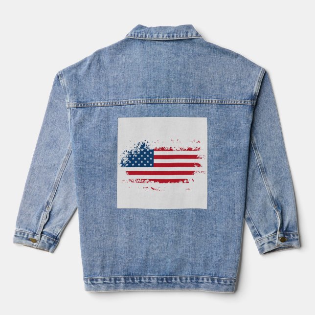 Amerika USA-Flagge Jeansjacke (Rückseite)