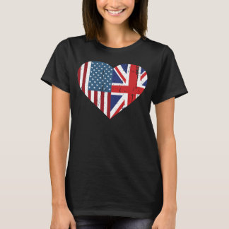 Amerika Vereinigtes Königreich Herzensdualschaft T-Shirt