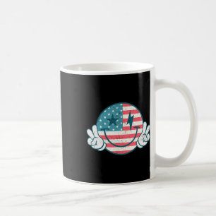 Amerika Vibes Lächeln Gesicht Amerikanische Flagge Kaffeetasse