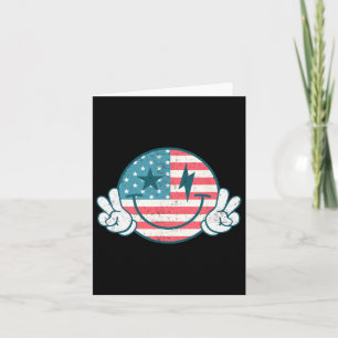 Amerika Vibes Lächeln Gesicht Amerikanische Flagge Karte
