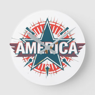 AMERIKA-Wall-Uhr Runde Wanduhr