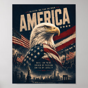 Amerika Weißkopfseeadler Patriotische Wandkunst Po Poster