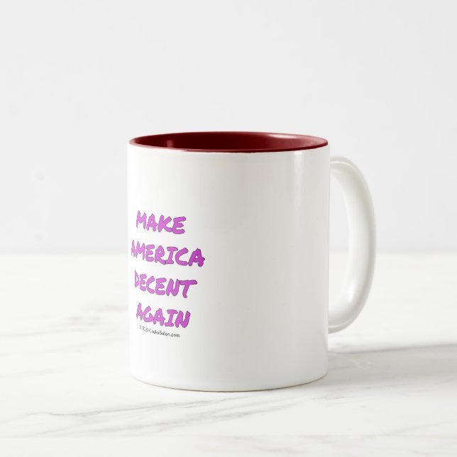 Amerika wieder anständig machen zweifarbige tasse (VorderseiteRechts)