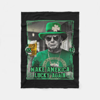 Amerika wieder Glück St. Patricks Day 2025 Gre Fleecedecke