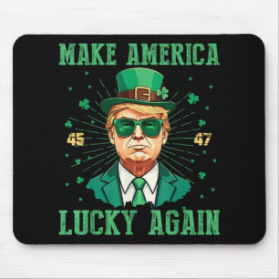 Amerika wieder Glück St. Patricks Day 2025 Gre Mousepad
