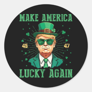 Amerika wieder Glück St. Patricks Day 2025 Gre Runder Aufkleber