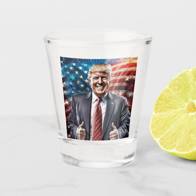 Amerika wieder groß machen - Präsident Trump Schnapsglas (Vorderseite)