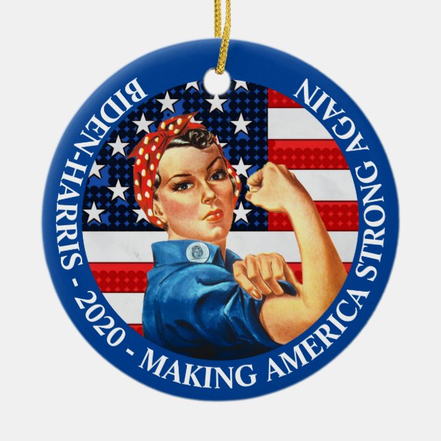 Amerika wieder stark machen Biden Harris 2020 Keramik Ornament (Vorne)