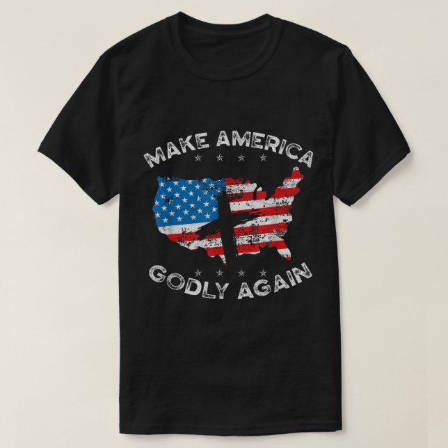Amerika wieder zu einem Christlichen Amerika mit S T-Shirt (Design vorne)
