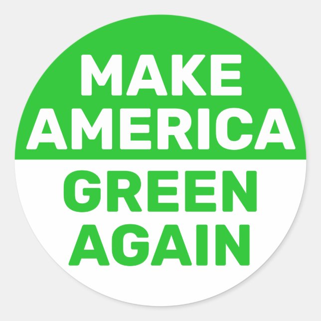 Amerika wieder zum grünen Klimawandel machen Runder Aufkleber (Vorderseite)