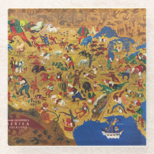 Amerika William-Groppers - Cartoon-Folklore Glasuntersetzer