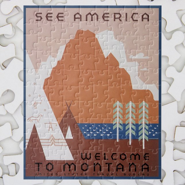 Amerika Willkommen in Montana, Vintage Travel (Von Creator hochgeladen)
